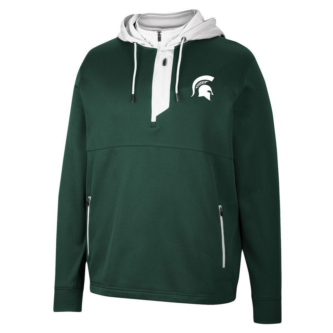 Colosseum Men's Green Michigan State Spartans Luge 3.0 Quarter-Zip Hoodie - Image 3 of 4