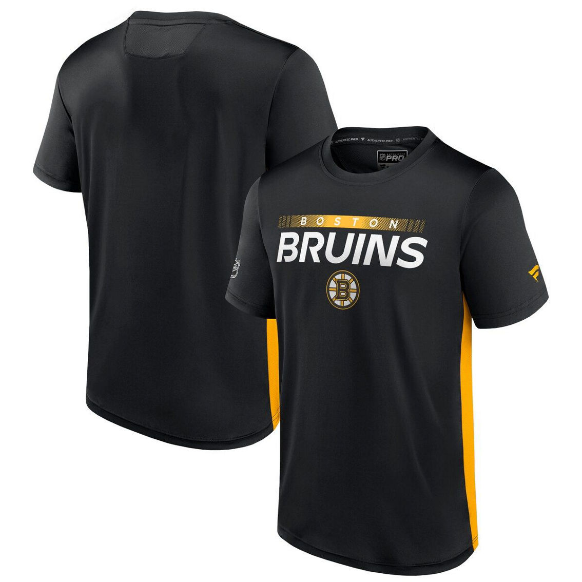 Fanatics Men's Fanatics Black/Gold Boston Bruins Authentic Pro Rink Tech T-Shirt - Image 2 of 4