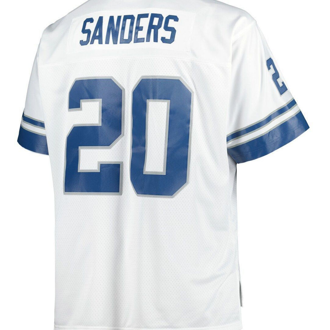 Mitchell & Ness Men's Barry Sanders White Detroit Lions Big & Tall 1996 Retired Player Replica Jersey - Image 4 of 4