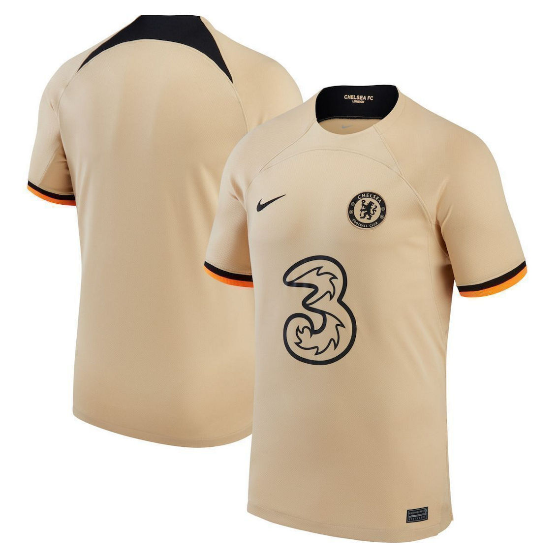 Nike Men's Gold Chelsea 2022/23 Third Replica Jersey - Image 1 of 4