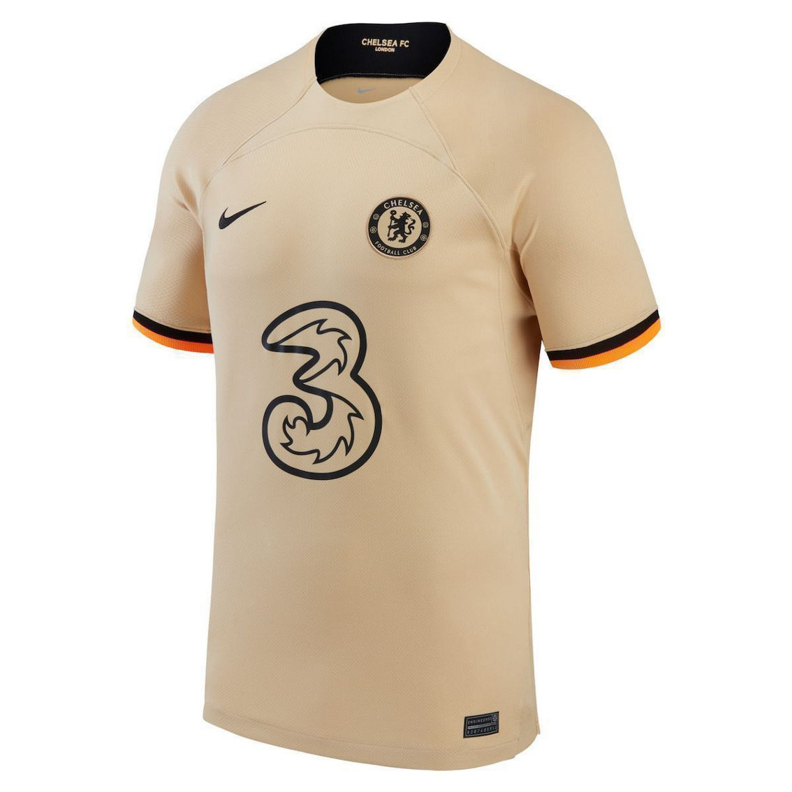 Nike Men's Gold Chelsea 2022/23 Third Replica Jersey - Image 3 of 4