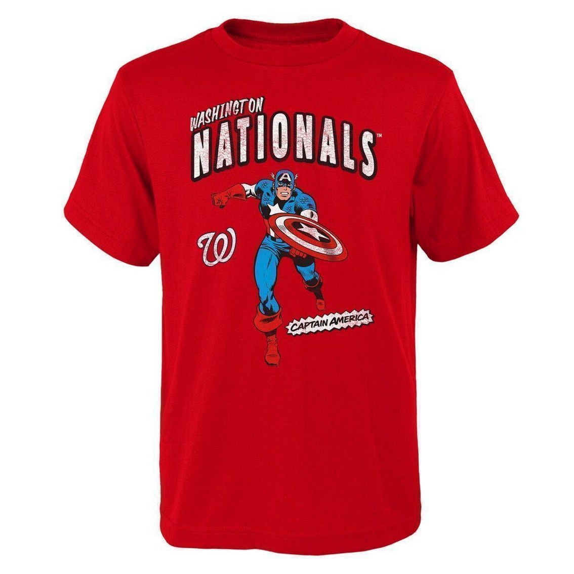 Outerstuff Youth Red Washington Nationals Team Captain America Marvel T-Shirt - Image 2 of 2