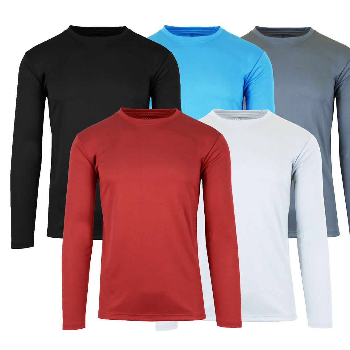 Galaxy By Harvic Men's Long Sleeve Moisture-wicking Performance Crew ...