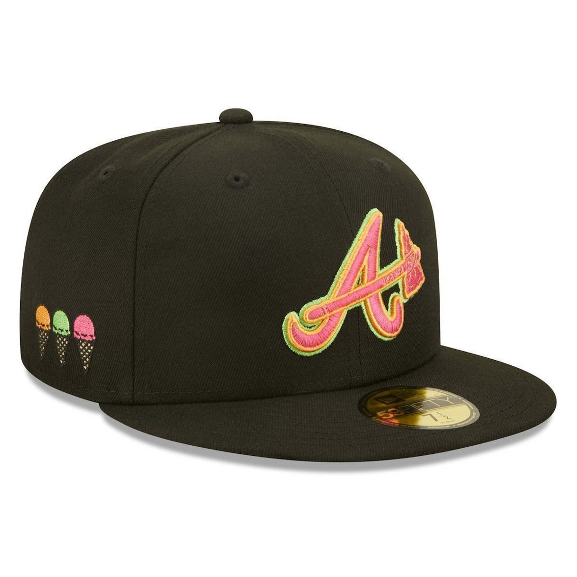 New Era Men's Black Atlanta Braves Jersey 59fifty Fitted Hat