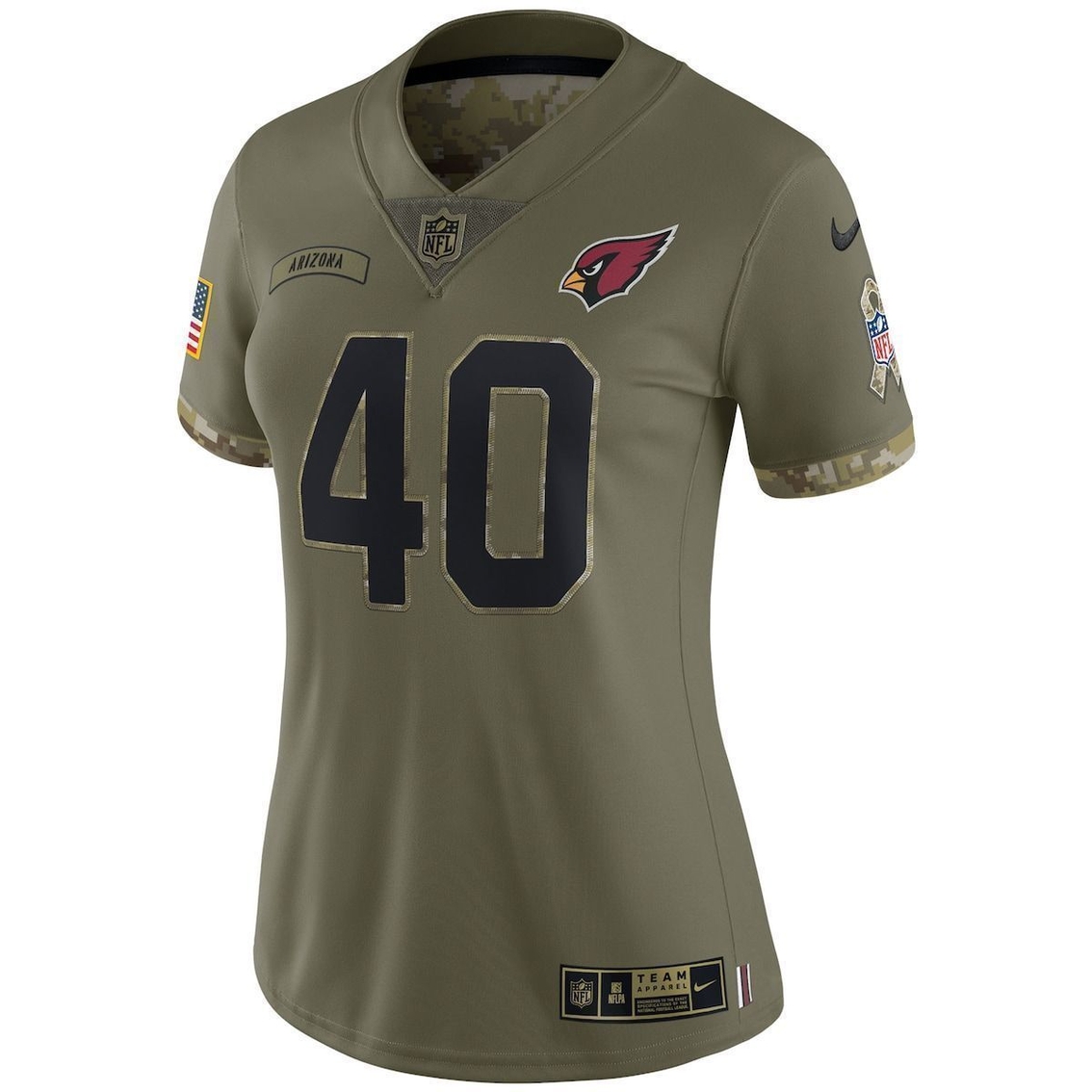 Women's Nike Pat Tillman Olive Arizona Cardinals 2022 Salute To Service Retired Player Limited Jersey - Image 3 of 4
