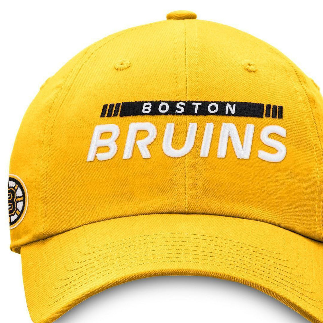 Fanatics Branded Men's Gold Boston Bruins Authentic Pro Rink Adjustable Hat - Image 3 of 4