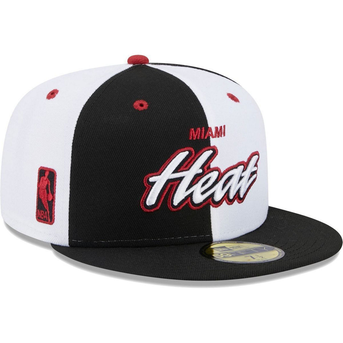 NEW VINTAGE NEW ERA NBA MIAMI HEAT WHITE FITTED HAT SIZE 7 1/2