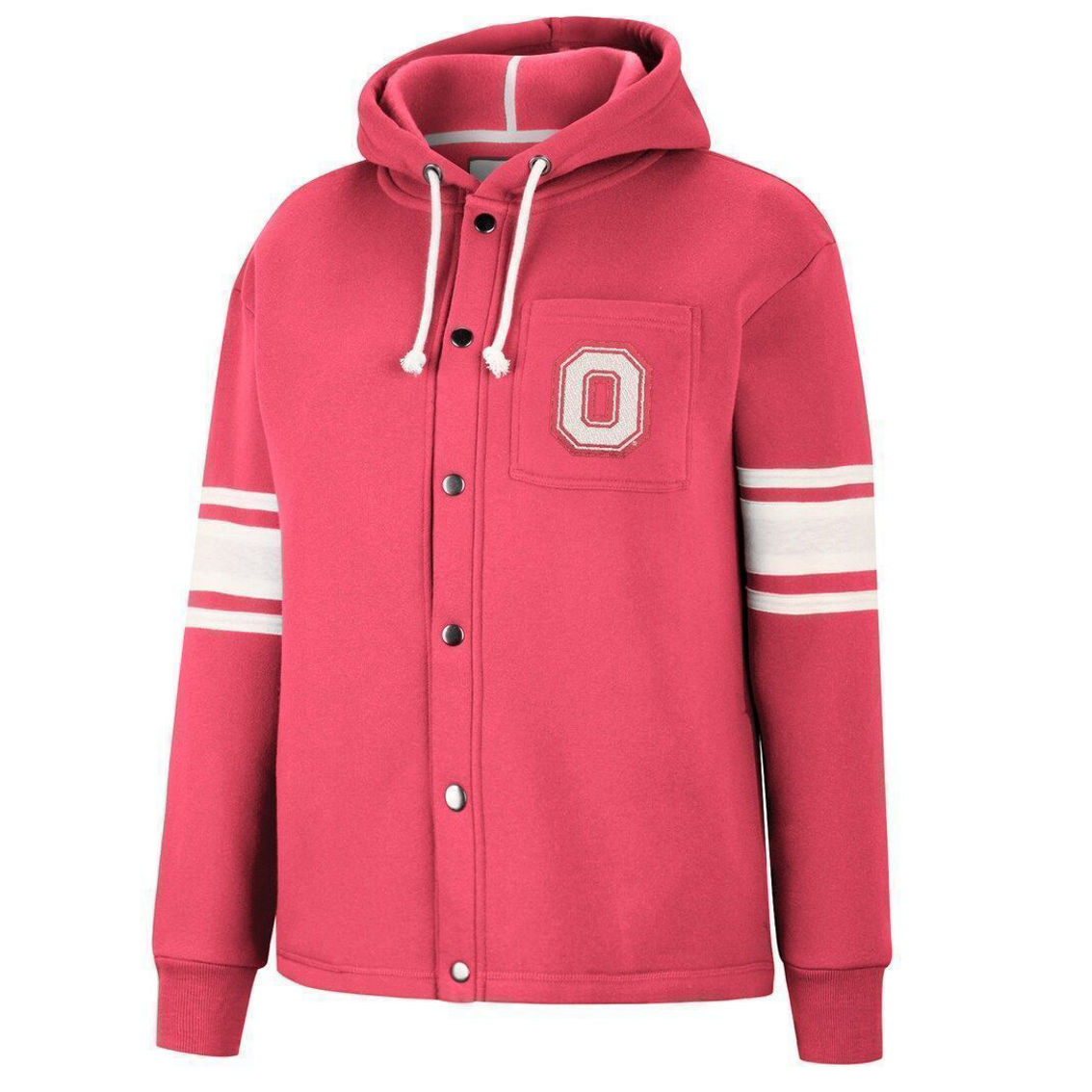 Colosseum Women's Scarlet Ohio State Buckeyes Mia Striped Full-Snap Hoodie Jacket - Image 3 of 4