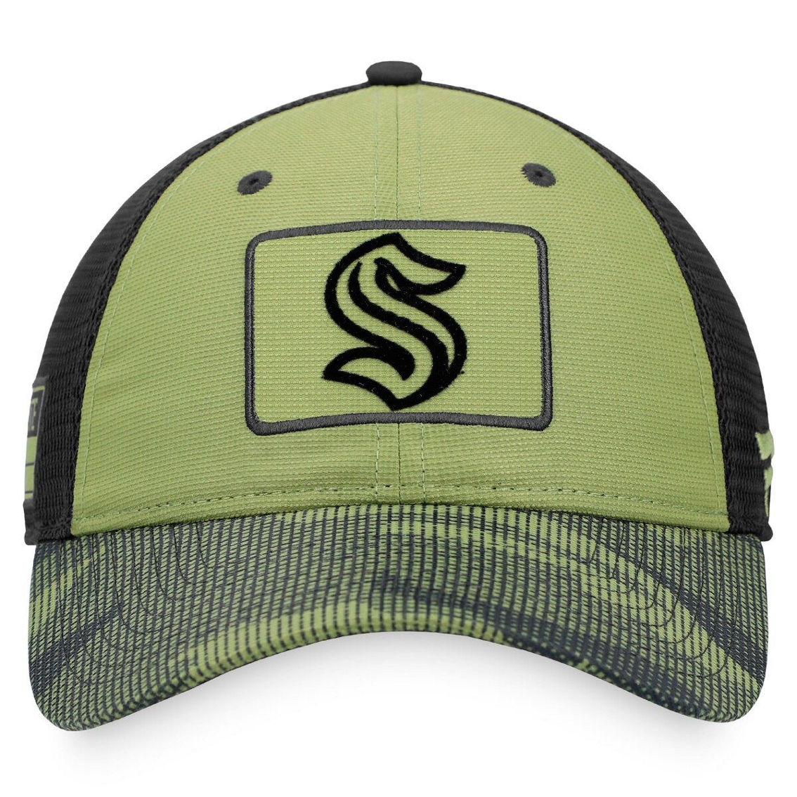 Fanatics Branded Men's Camo/Black Seattle Kraken Military Appreciation Snapback Hat - Image 3 of 4