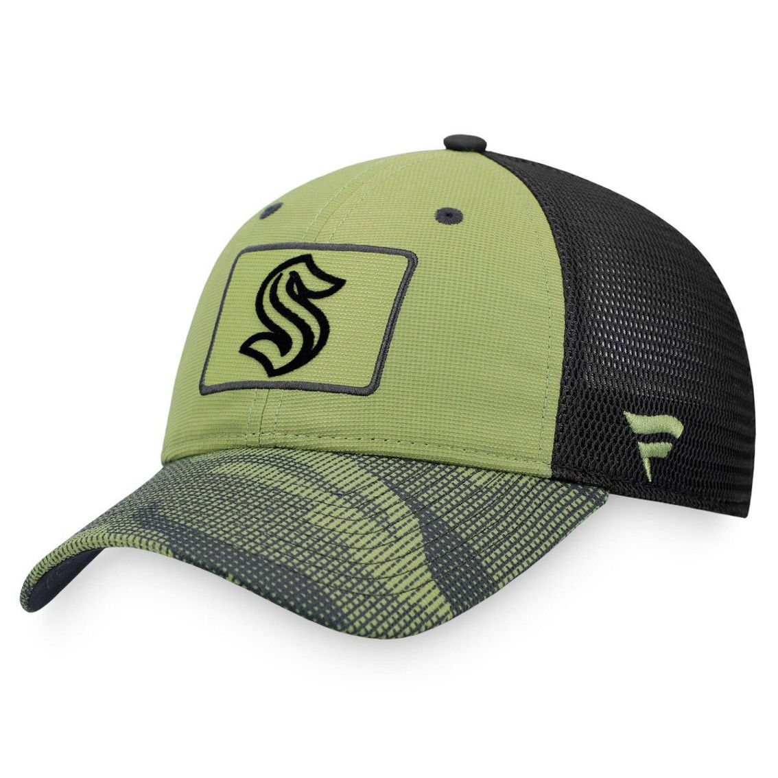 Fanatics Branded Men's Camo/Black Seattle Kraken Military Appreciation Snapback Hat - Image 4 of 4