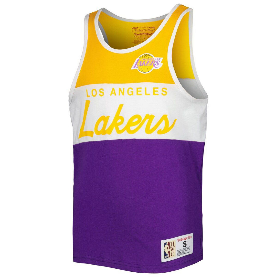 Mitchell & Ness Youth Purple/Gold Los Angeles Lakers Hardwood Classics Special Script Tank Top - Image 3 of 4