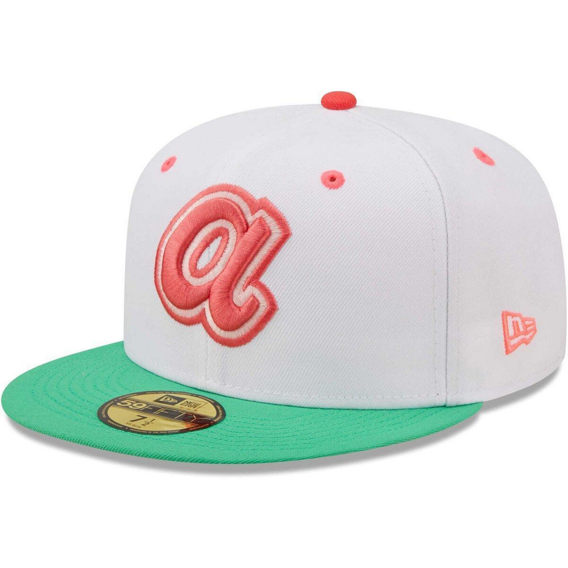 New Era Men's White/Green Atlanta Braves 1972 MLB All-Star Game Watermelon Lolli 59FIFTY Fitted Hat - Image 4 of 4