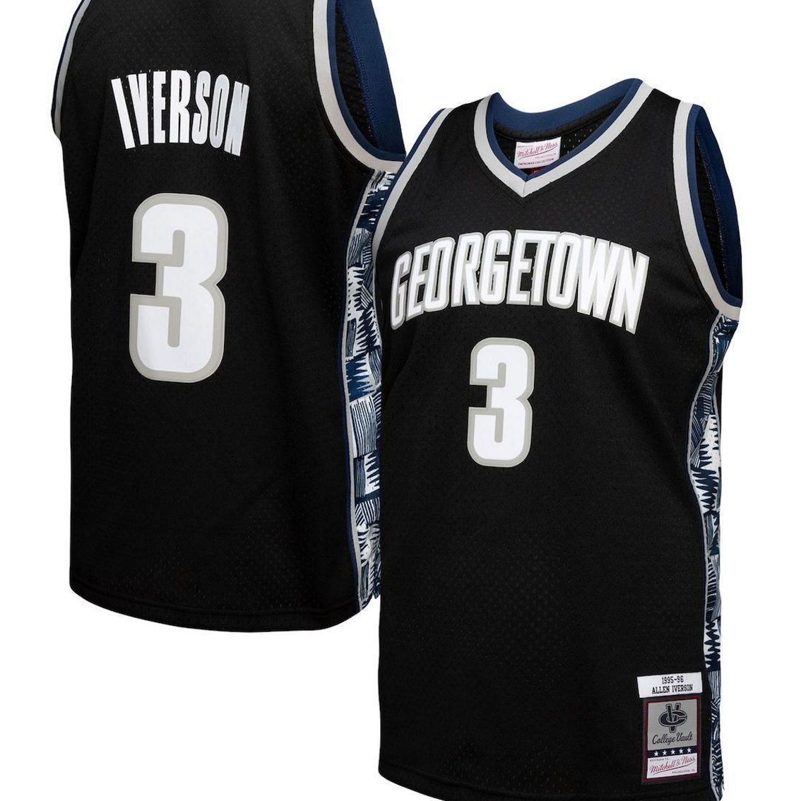 Mitchell & Ness Men's Allen Iverson Black Georgetown Hoyas Player Swingman Jersey - Image 2 of 4