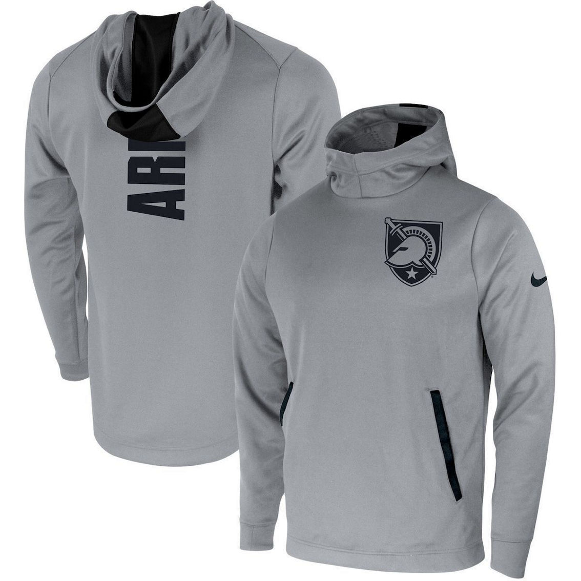 Nike Men's Gray Army Black Knights 2-Hit Performance Pullover Hoodie - Image 2 of 4