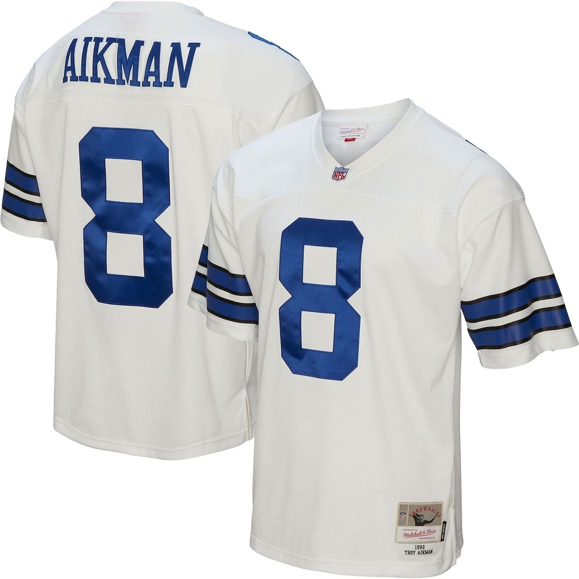 Mitchell & Ness Men's Troy Aikman White Dallas Cowboys Legacy Replica Jersey - Image 2 of 4