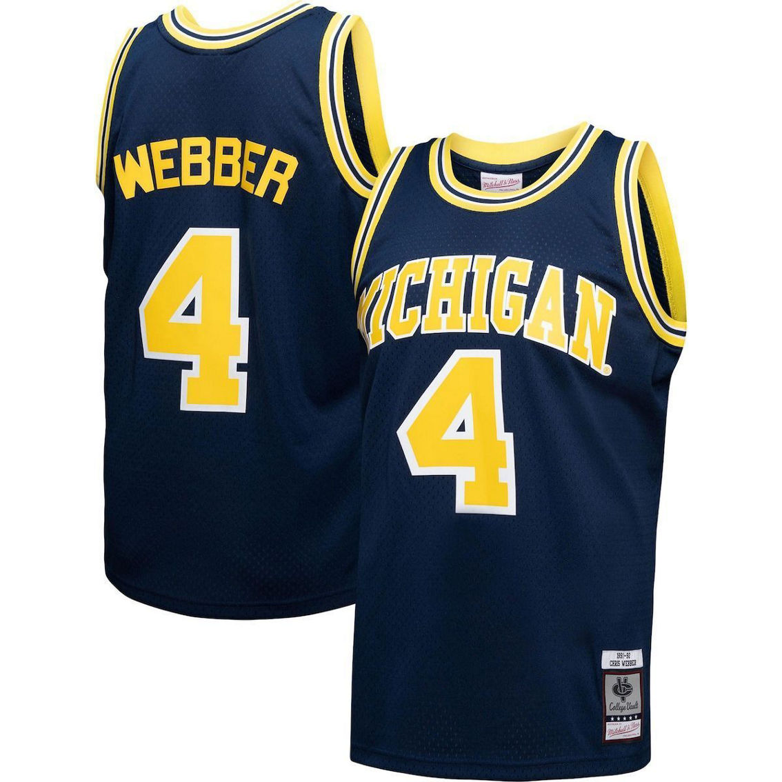 Mitchell & Ness Men's Chris Webber Navy Michigan Wolverines Player Swingman Jersey - Image 2 of 4