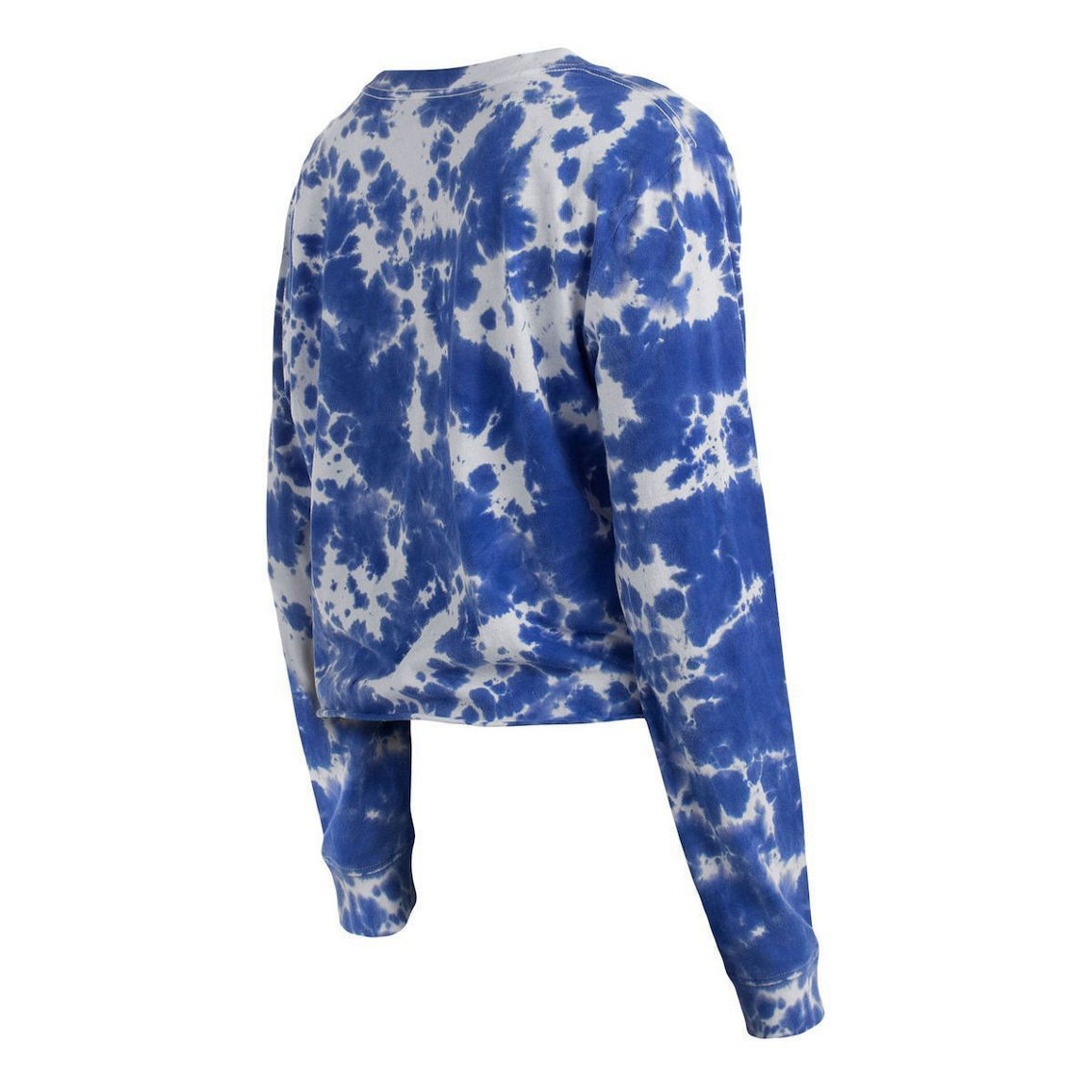 New Era Women's Royal Los Angeles Dodgers Tie-Dye Cropped Long Sleeve T-Shirt - Image 4 of 4