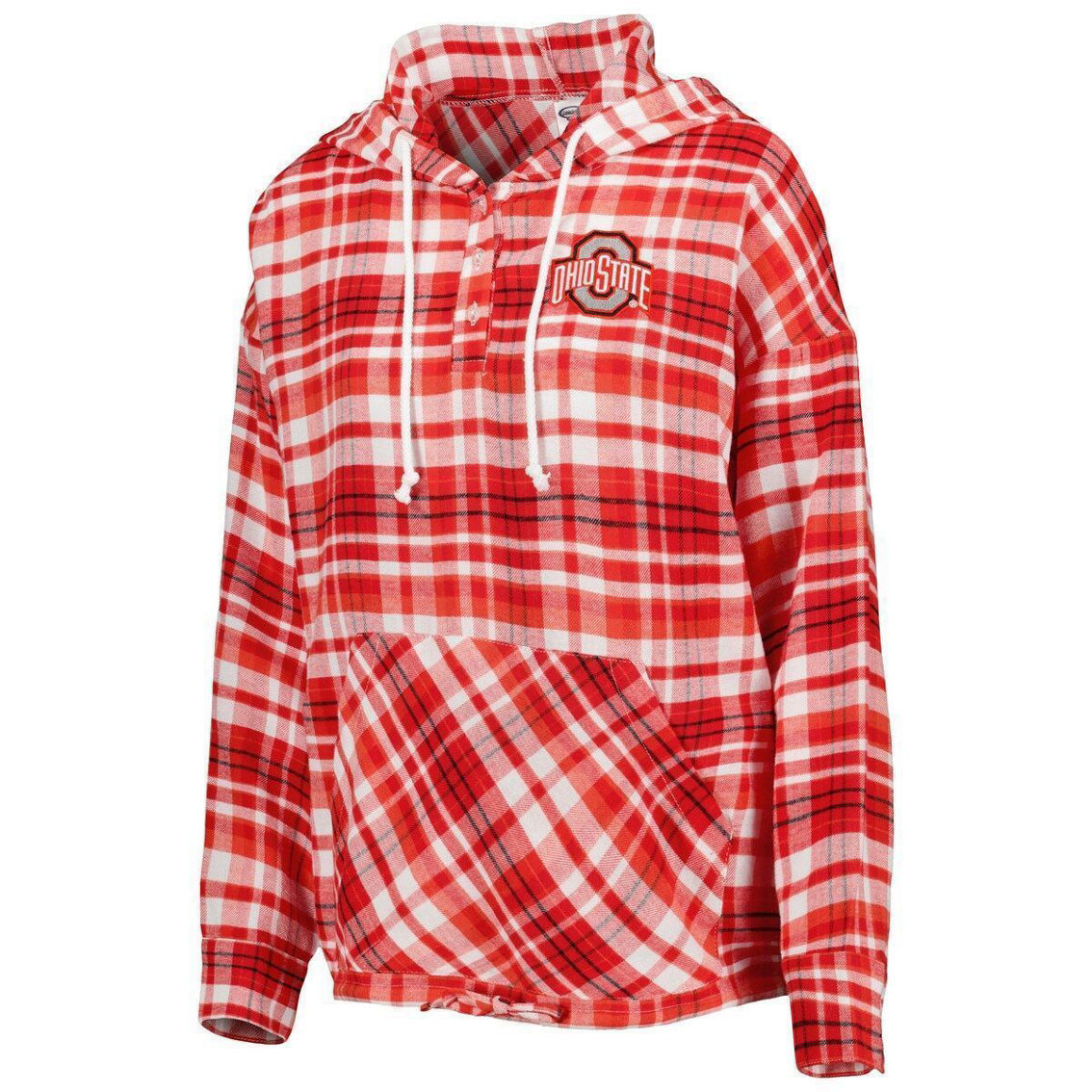 Women's Concepts Sport Scarlet Ohio State Buckeyes Mainstay Plaid Pullover Hoodie - Image 3 of 4