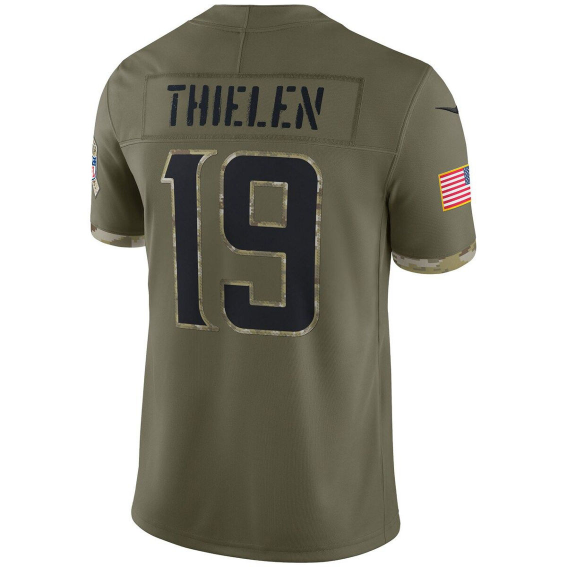 Nike Men's Adam Thielen Olive Minnesota Vikings 2022 Salute To Service Limited Jersey - Image 4 of 4