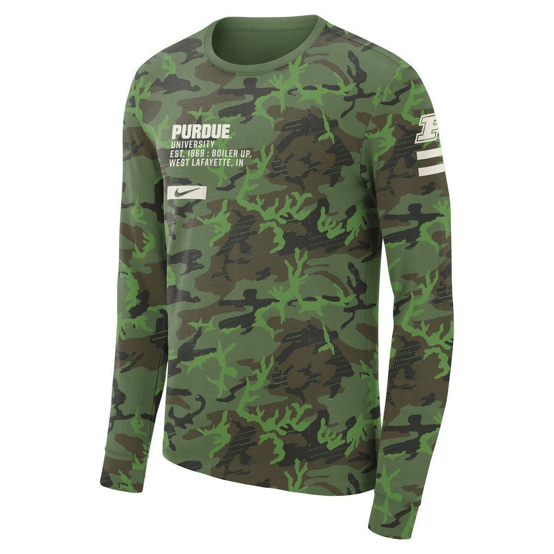 Nike Men's Camo Purdue Boilermakers Military Long Sleeve T-Shirt - Image 3 of 4