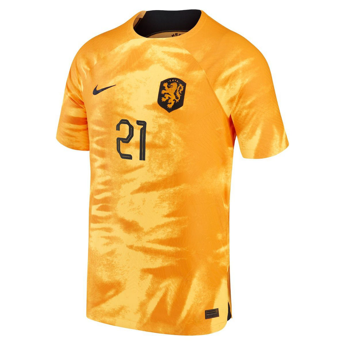 Nike Men's Frenkie de Jong Orange Netherlands National Team 2022/23 Home Vapor Match Authentic Player Jersey - Image 3 of 4