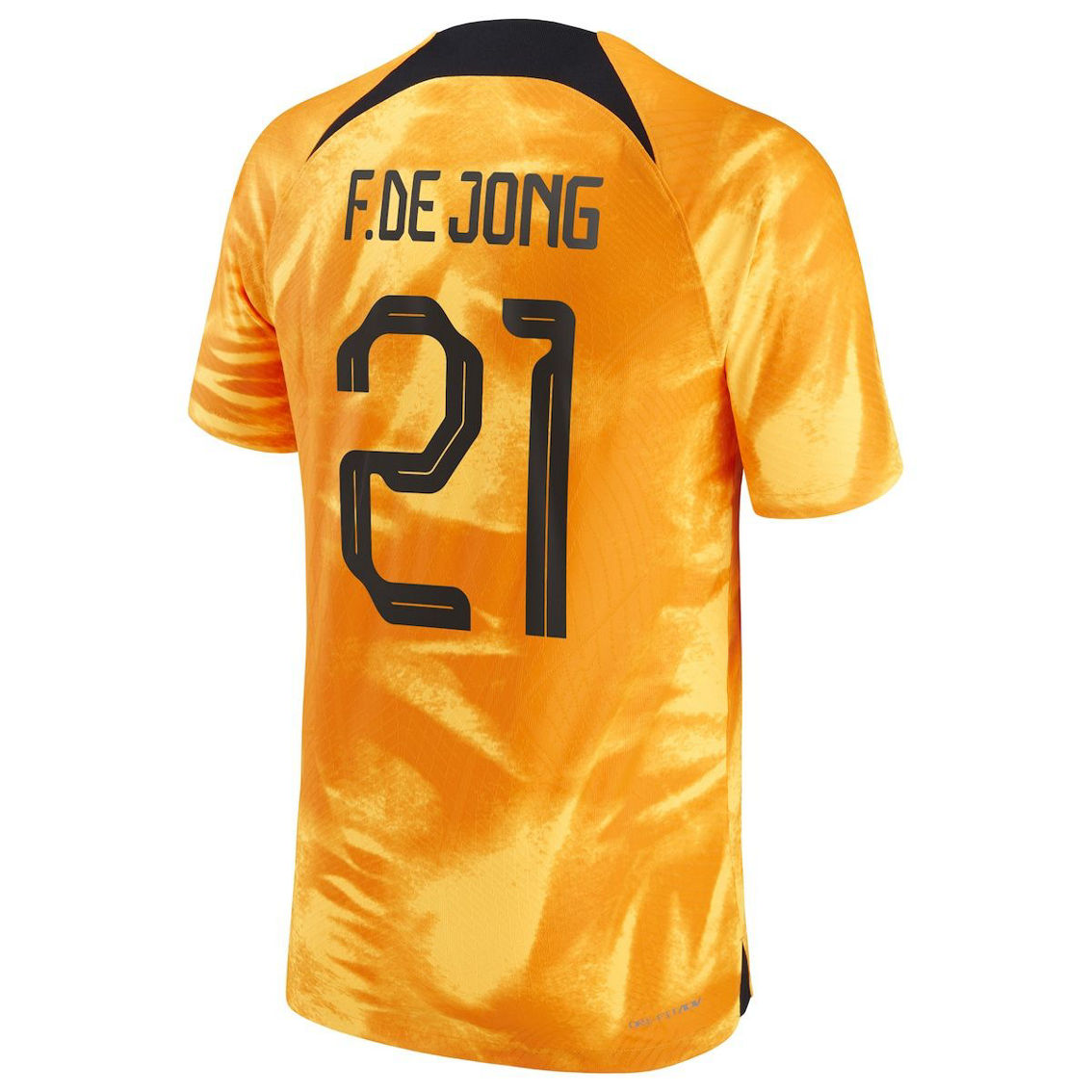 Nike Men's Frenkie de Jong Orange Netherlands National Team 2022/23 Home Vapor Match Authentic Player Jersey - Image 4 of 4