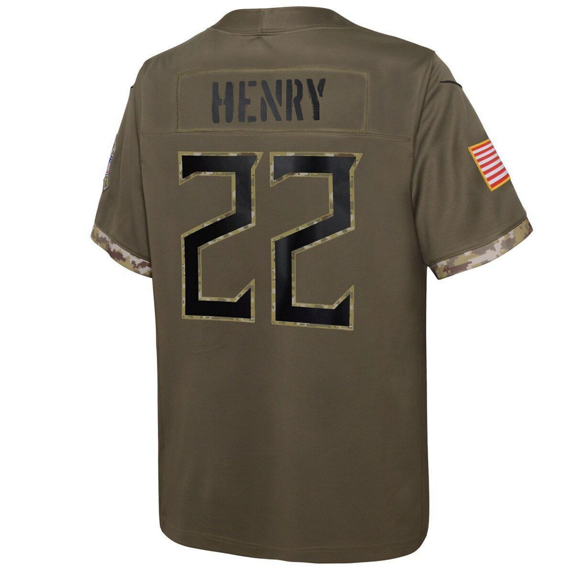 Nike Tennessee Titans No22 Derrick Henry Olive/USA Flag Youth Stitched NFL Limited 2017 Salute to Service Jersey