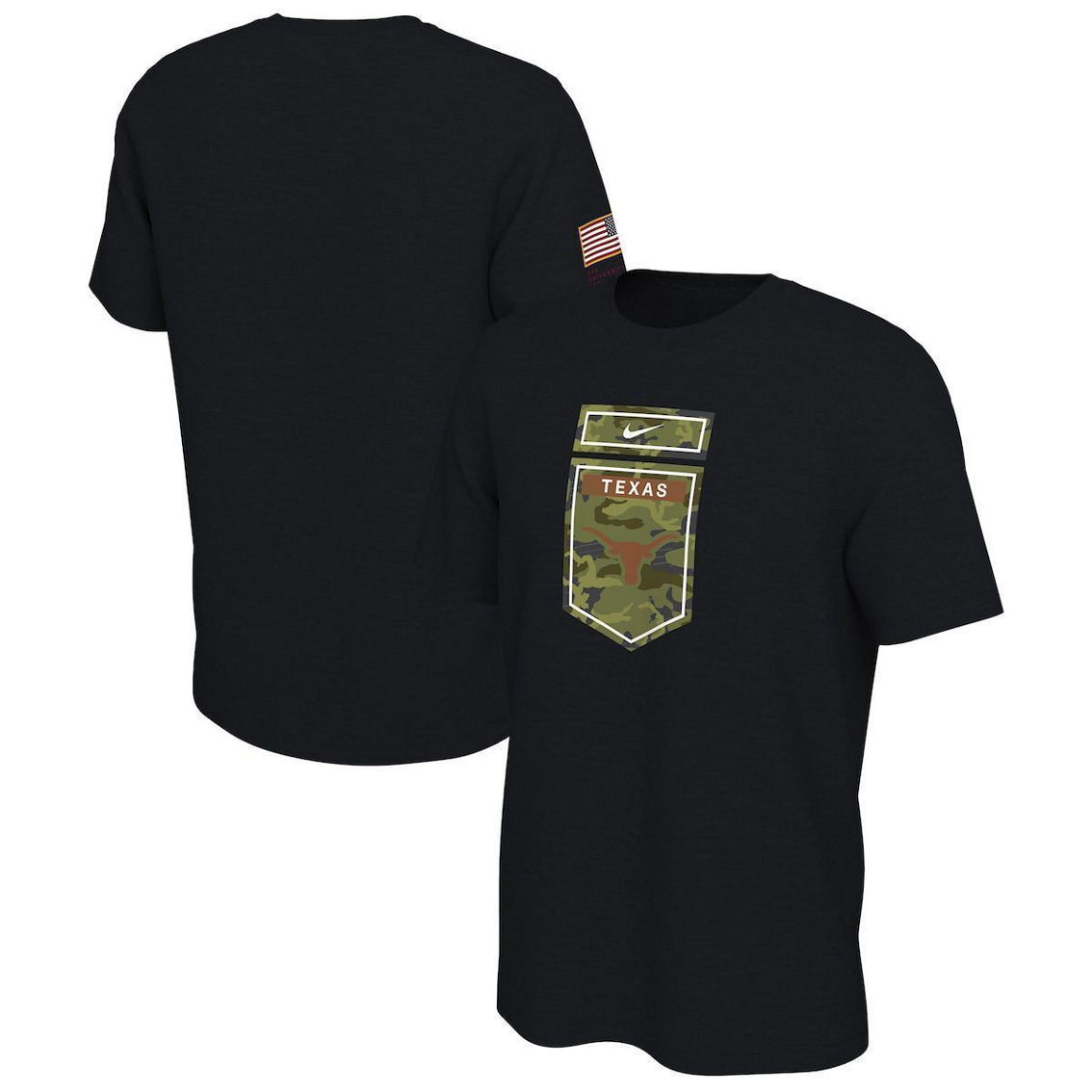 Nike Men's Black Texas Longhorns Veterans Camo T-Shirt - Image 2 of 4