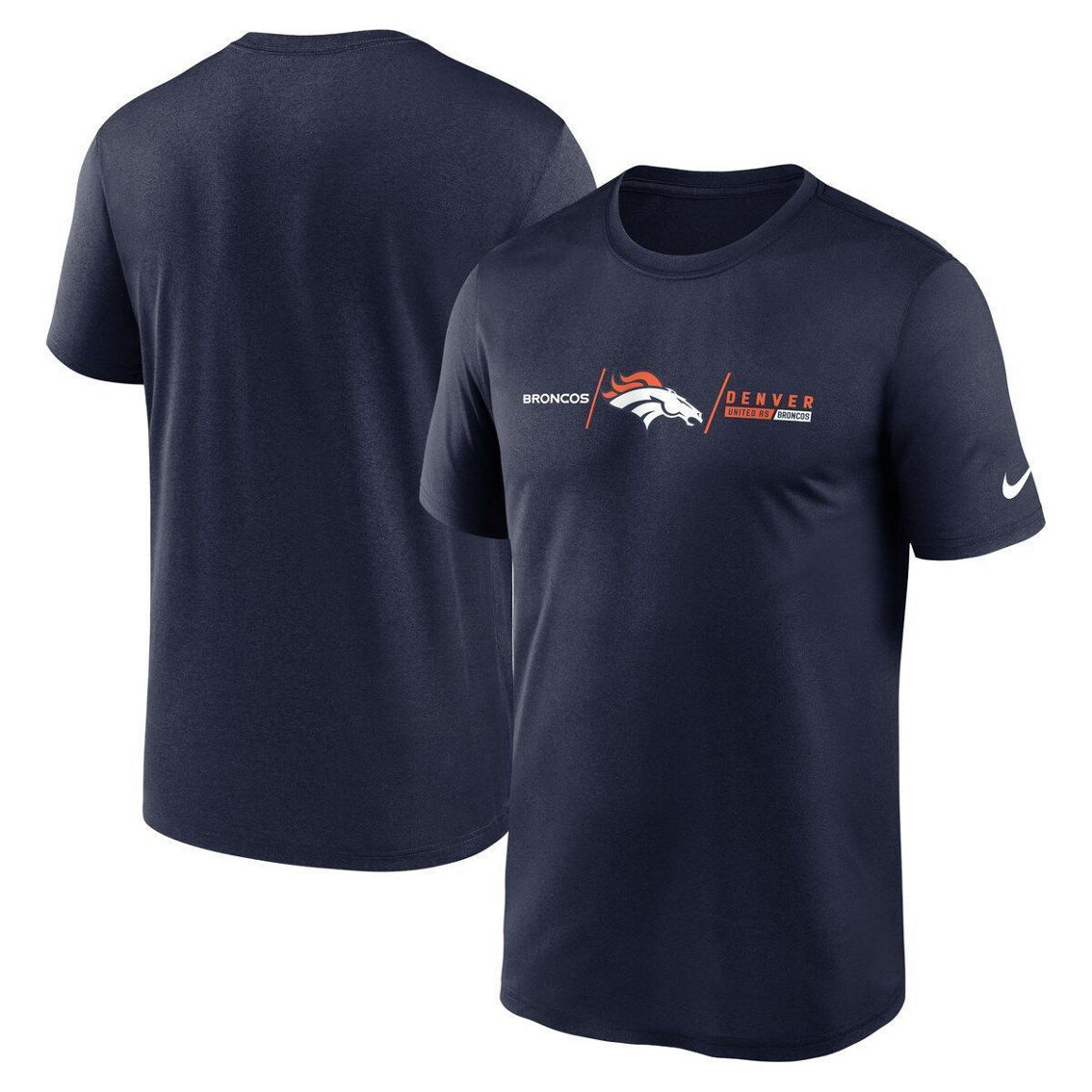Nike Men's Navy Denver Broncos Horizontal Lockup Legend Performance T-Shirt