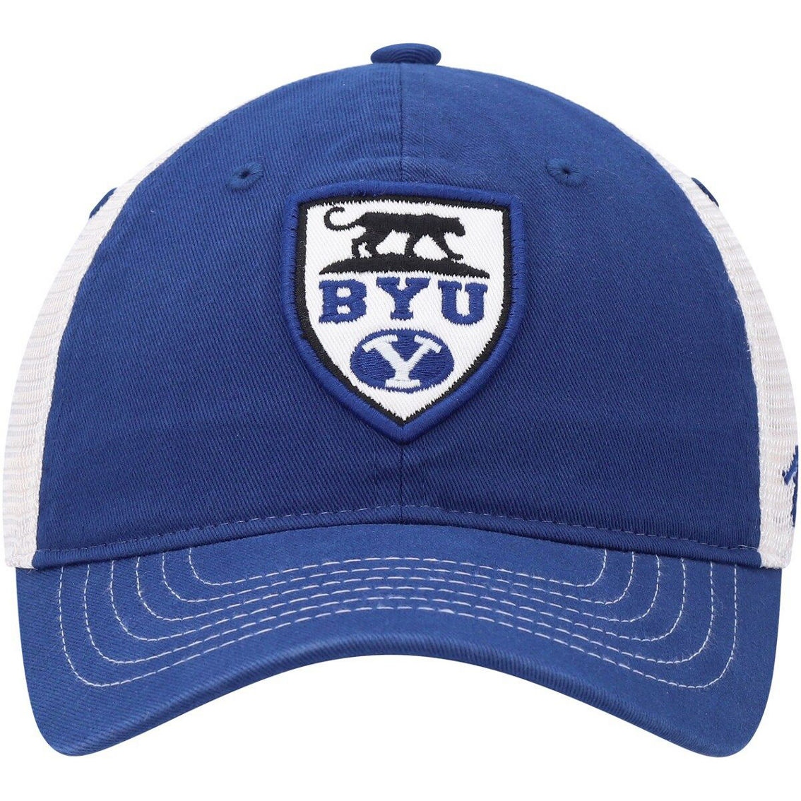 Men's Zephyr Royal/Cream BYU Cougars Guild Trucker Snapback Hat - Image 3 of 4