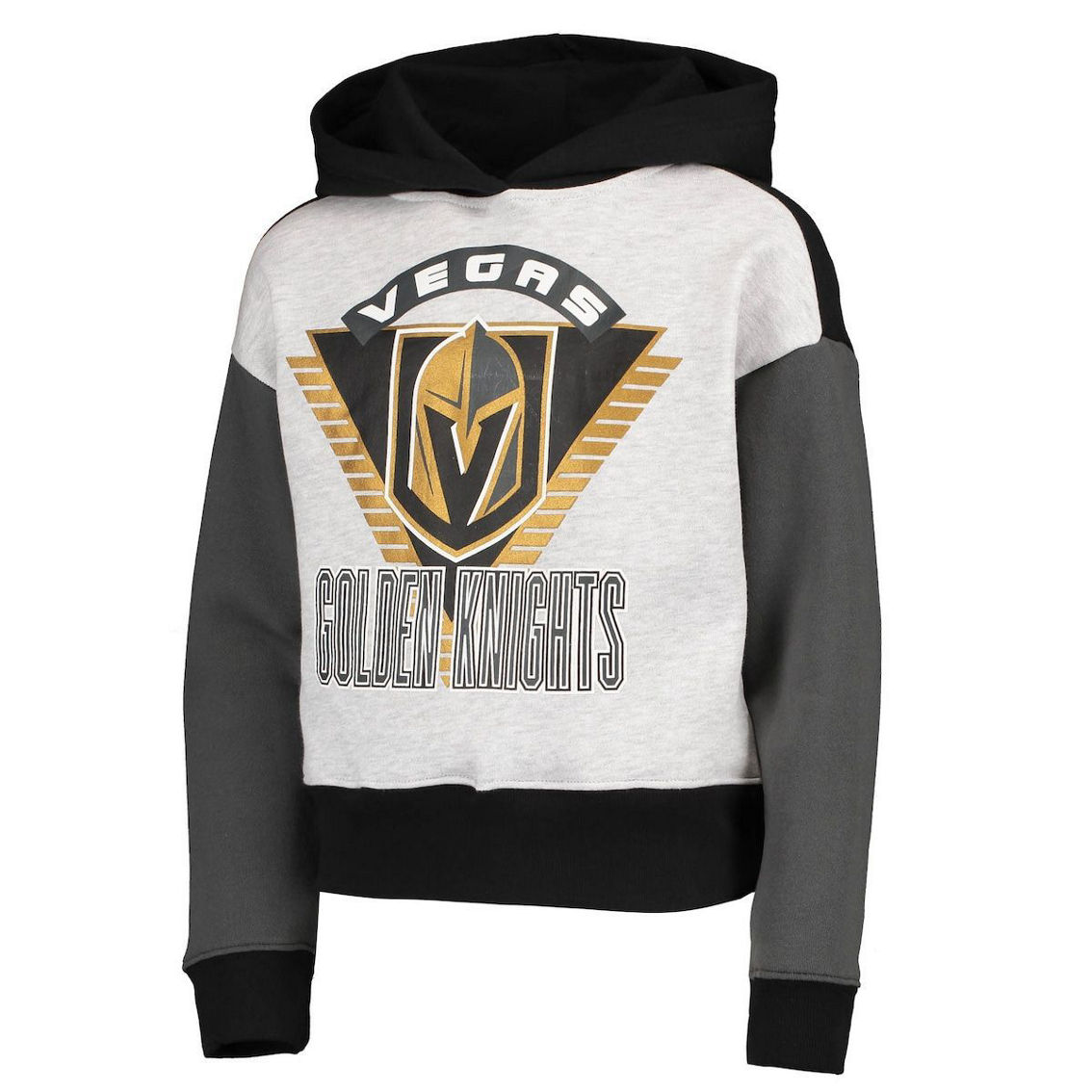 Outerstuff Girls Youth Black Vegas Golden Knights Let's Get Loud Pullover Hoodie - Image 3 of 4