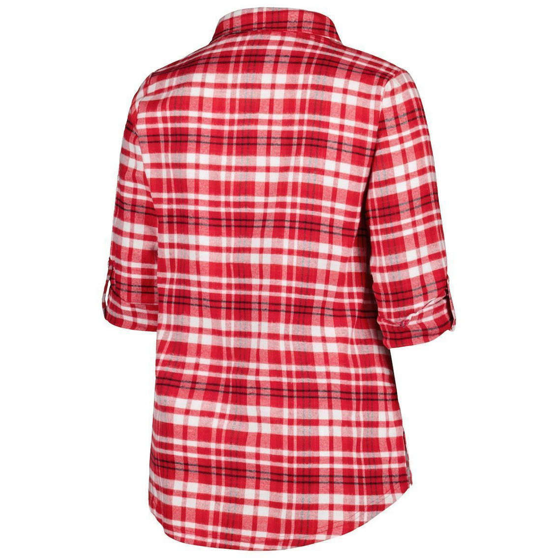 Profile Women's Scarlet Ohio State Buckeyes Plus Size Mainstay Long Sleeve Button-Up Shirt - Image 4 of 4