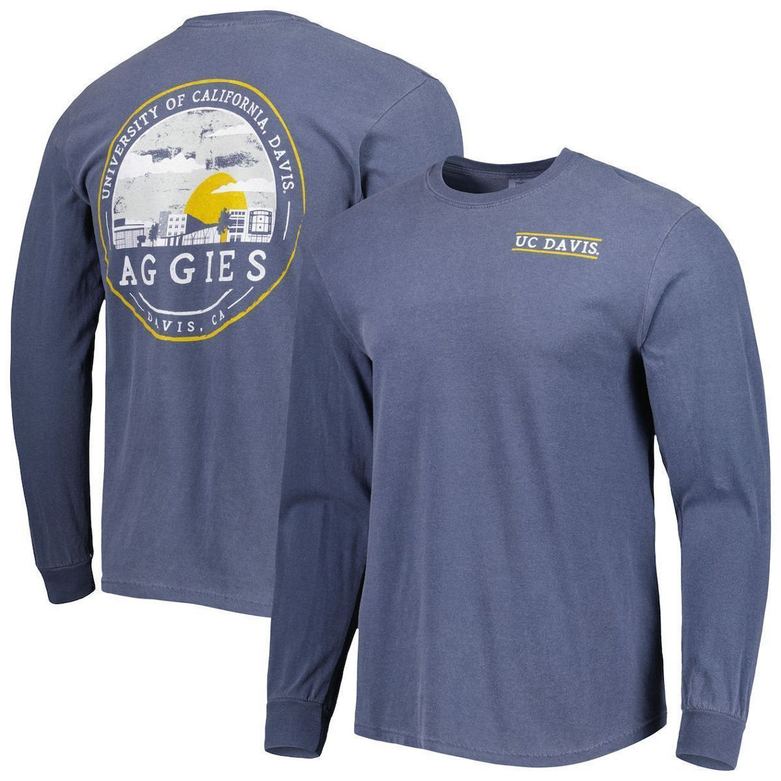 Image One Men's Navy UC Davis Aggies Circle Campus Scene Long Sleeve T-Shirt - Image 2 of 4