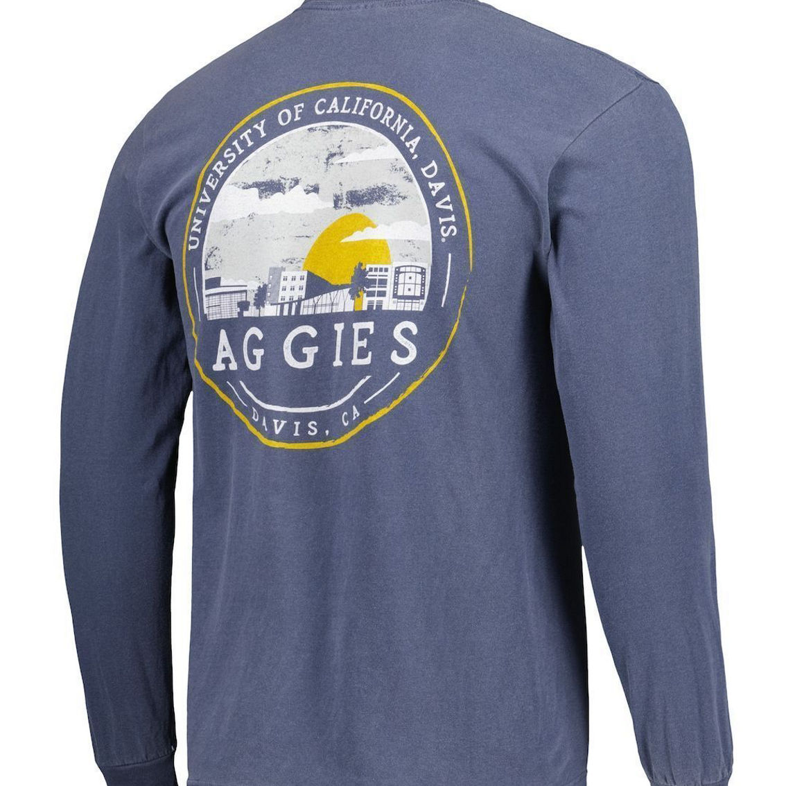 Image One Men's Navy UC Davis Aggies Circle Campus Scene Long Sleeve T-Shirt - Image 4 of 4