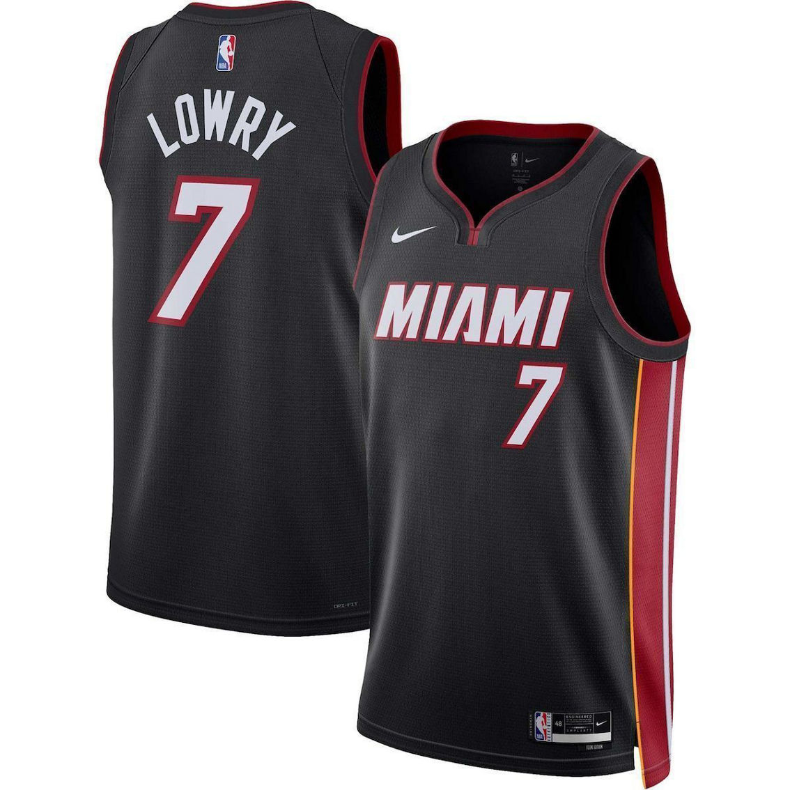 Nike Unisex Kyle Lowry Black Miami Heat Swingman Jersey - Icon Edition - Image 2 of 4