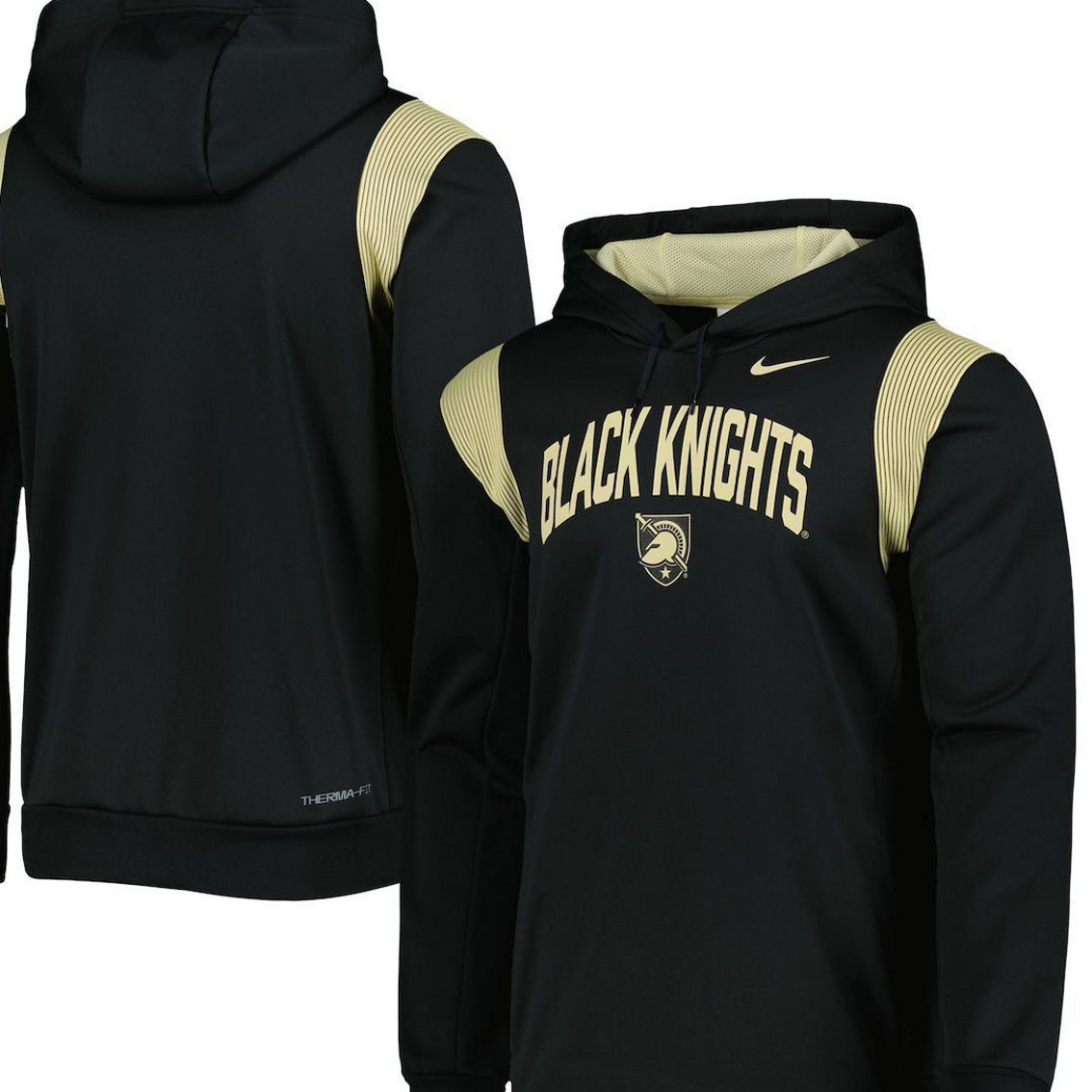 Nike Men's Black Army Black Knights 2022 Sideline Performance Pullover Hoodie - Image 2 of 4