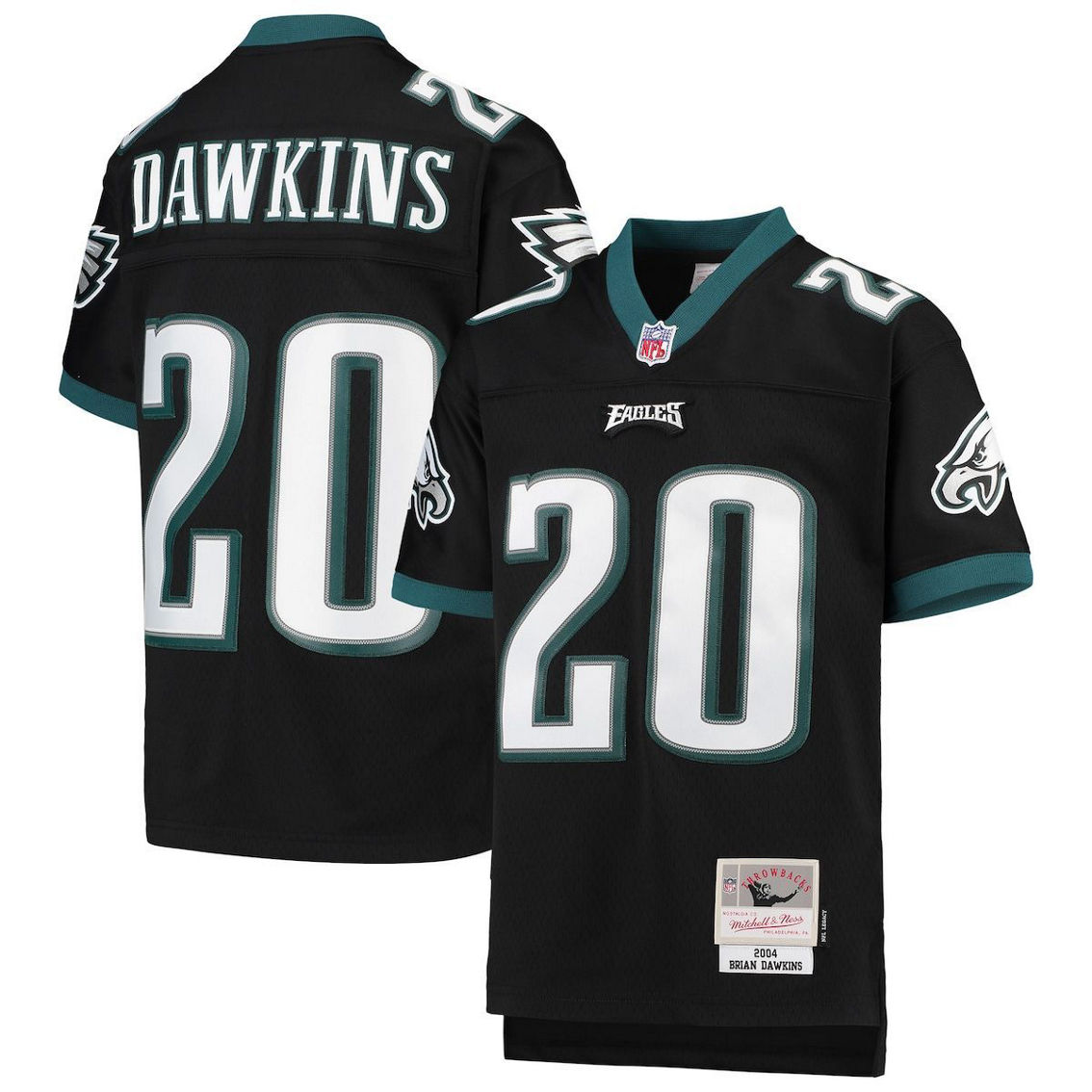 Mitchell & Ness Youth Brian Dawkins Black Philadelphia Eagles 2004 Legacy Retired Player Jersey - Image 2 of 4