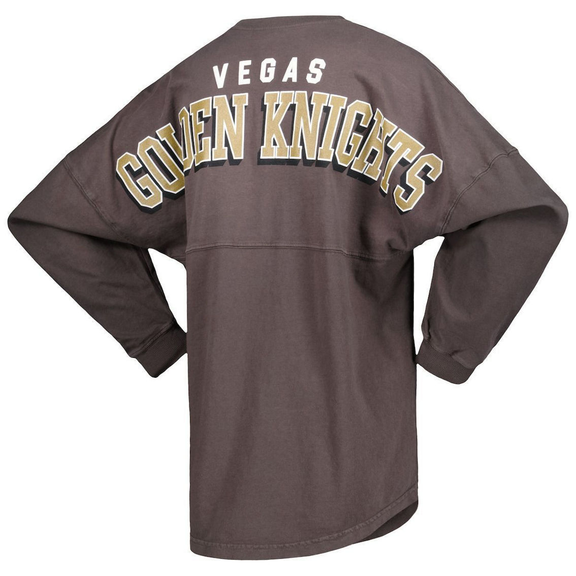 Fanatics Branded Women's Charcoal Vegas Golden Knights Spirit Lace-Up V-Neck Long Sleeve Jersey T-Shirt - Image 4 of 4