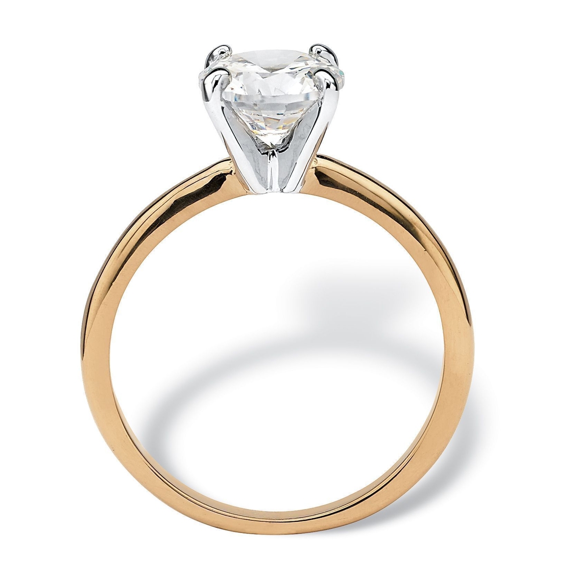 2.00 Carat Round Cubic Zirconia Solitaire Engagement Ring in 18k Gold-Plated - Image 2 of 5