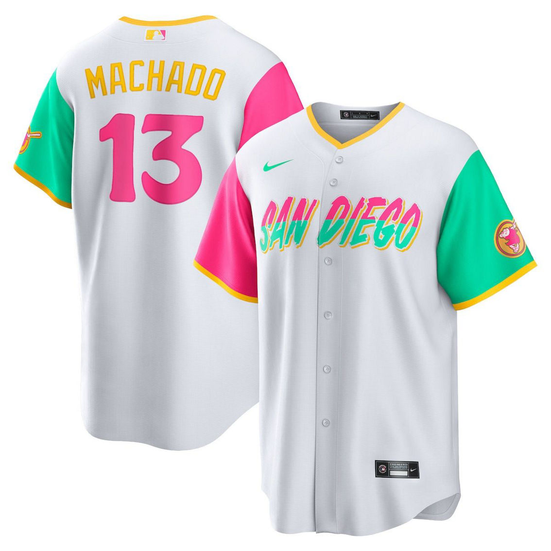 Nike Men's Manny Machado White San Diego Padres City Connect Replica Player Jersey - Image 2 of 4