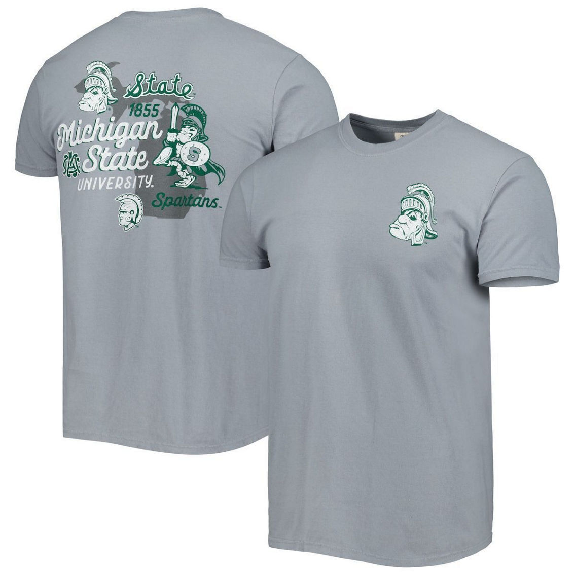 Image One Men's Graphite Michigan State Spartans Vault State Comfort T-Shirt - Image 2 of 4