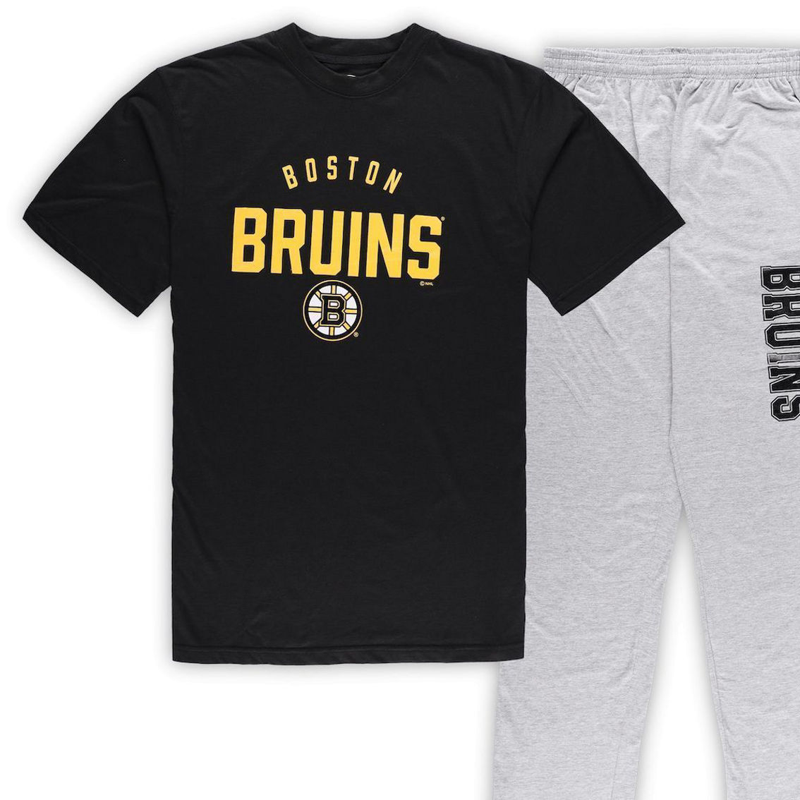 Profile Men's Boston Bruins Black/Heather Gray Big & Tall T-Shirt & Pants Lounge Set - Image 2 of 4