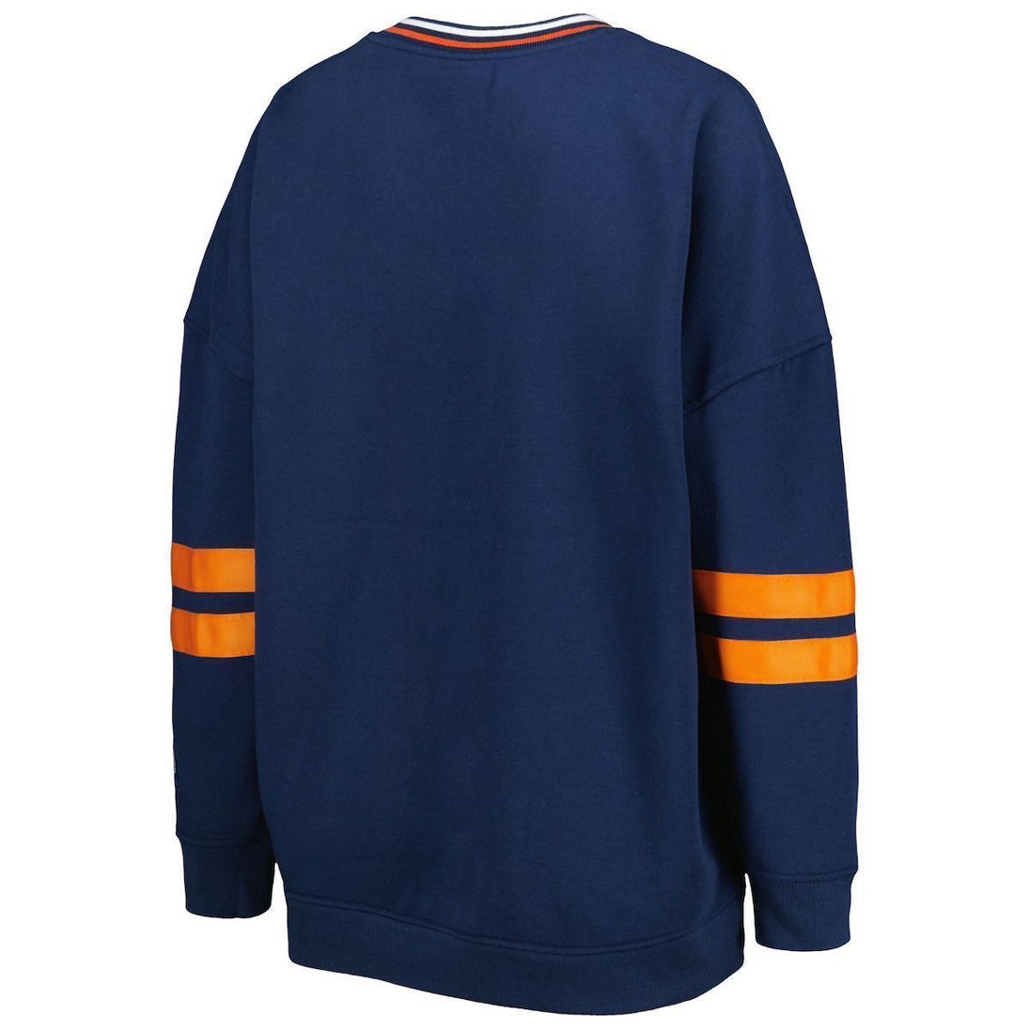 The Wild Collective Women's Navy Denver Broncos Vintage V-Neck Pullover Sweatshirt - Image 4 of 4