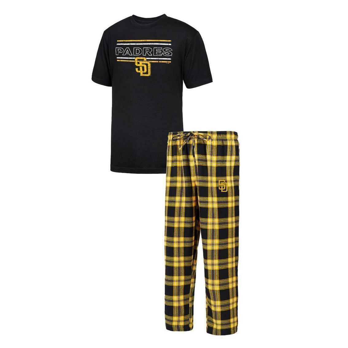 CONCEPTS SPORT Men's Concepts Sport Navy/Gold Nashville Predators Badge T- Shirt & Pants Sleep Set