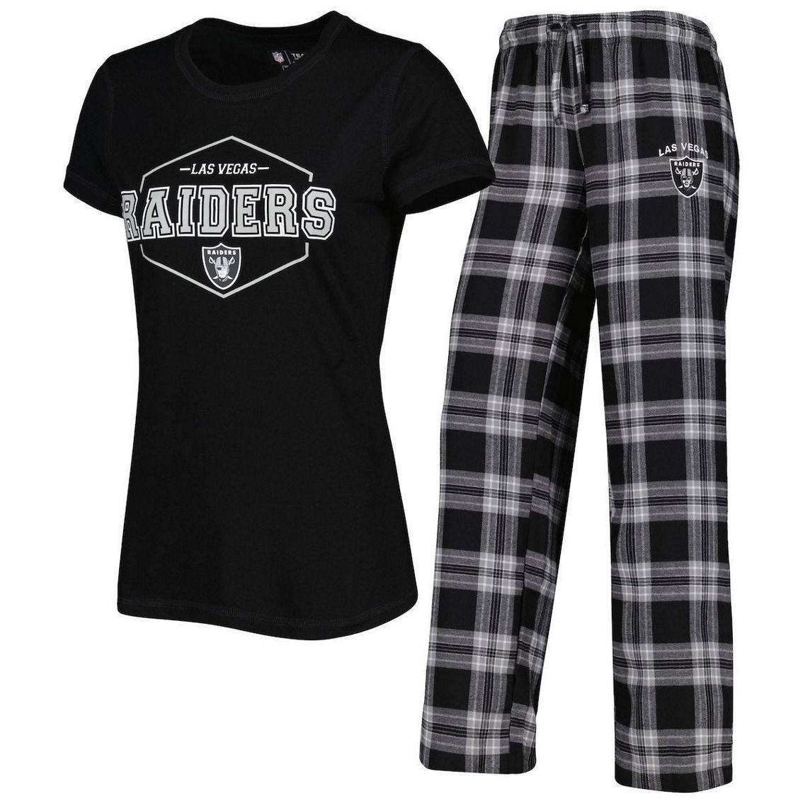 Men's Fanatics Branded Heather Charcoal/Black Las Vegas Raiders Long Sleeve  T-Shirt & Cuffed Knit