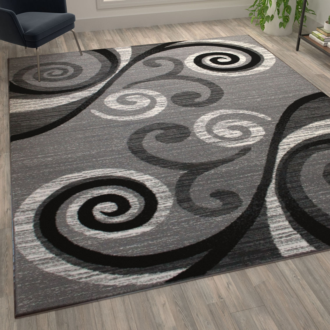 Flash Furniture Distressed Abstract Area Rug - Image 2 of 5