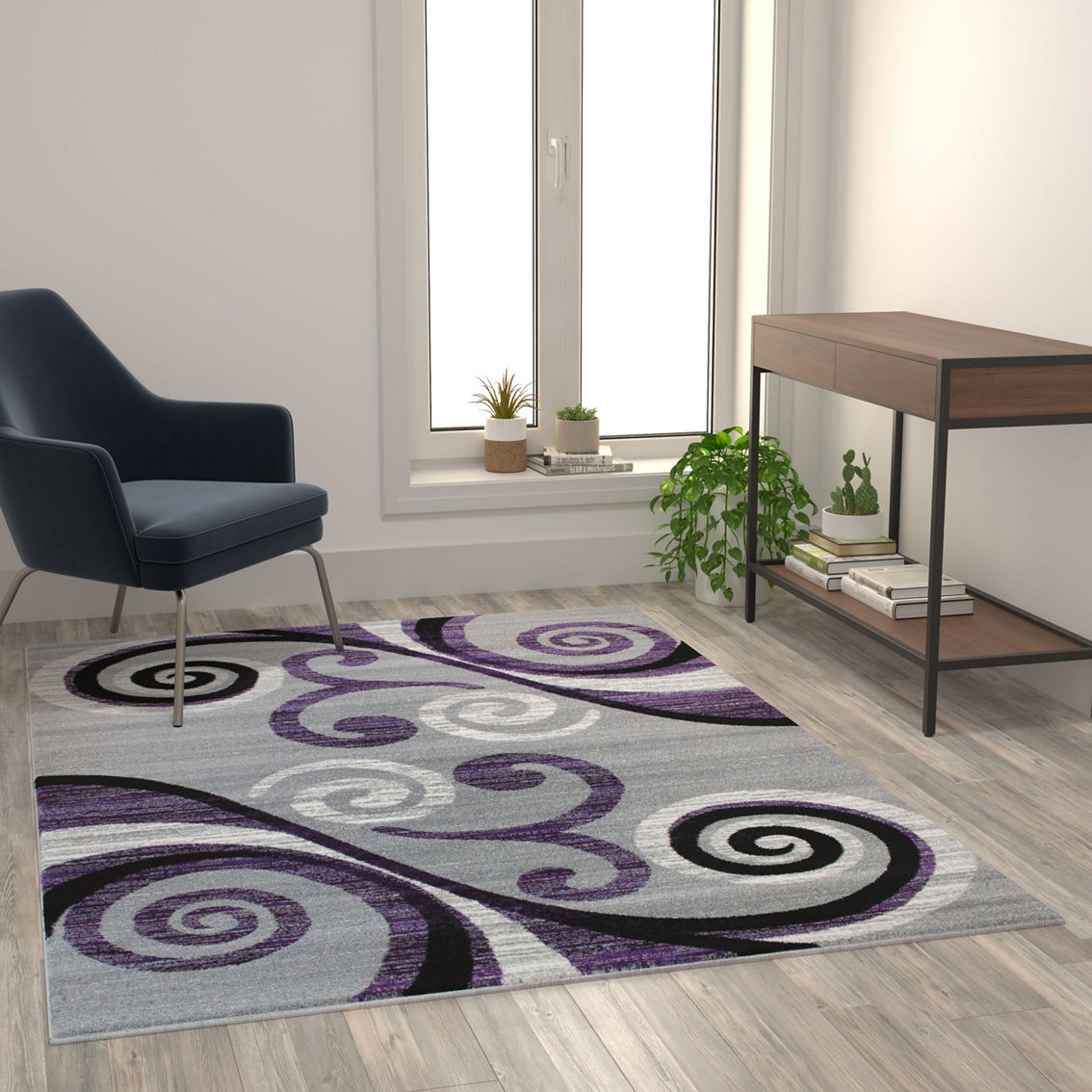 Flash Furniture Distressed Abstract Area Rug - Image 2 of 5
