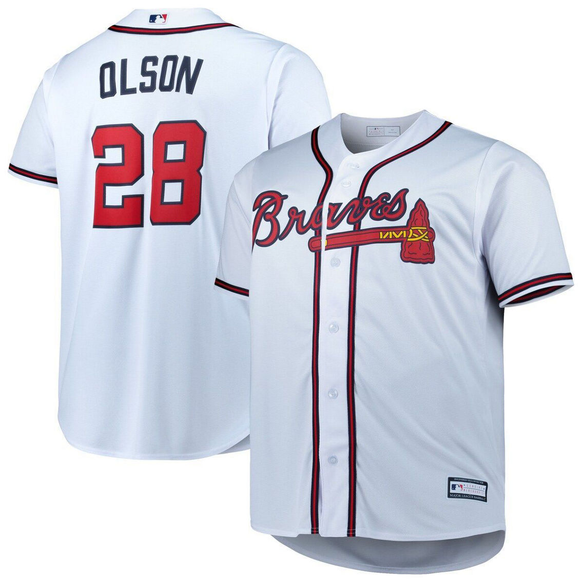 Profile Men's Matt Olson White Atlanta Braves Big & Tall Replica Player Jersey - Image 2 of 4