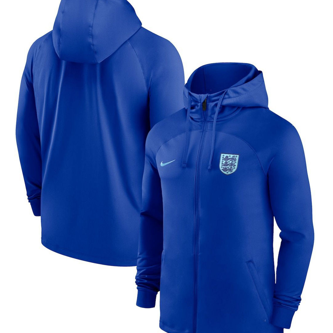 Nike Men's Blue England National Team Strike Raglan Hoodie Full-Zip Track Jacket - Image 2 of 4