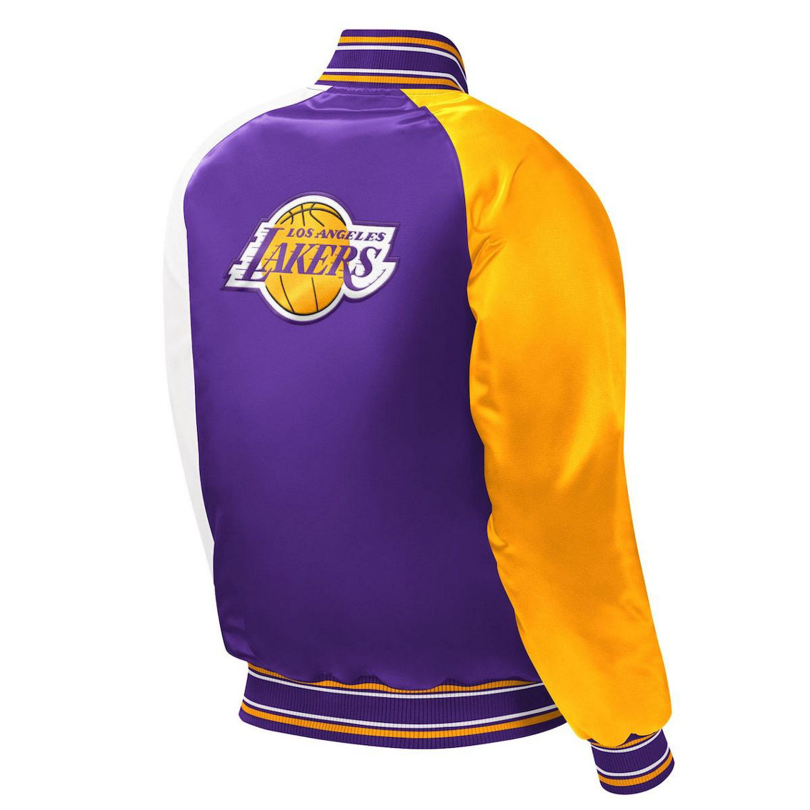 Starter Youth Purple Los Angeles Lakers Raglan Full-Snap Varsity Jacket - Image 4 of 4